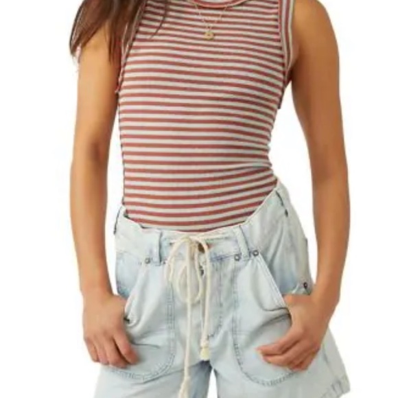 NEW Free People striped jersey tank top - Picture 2 of 6